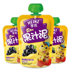 Heinz/亨氏 乐维滋果汁泥 苹果黑加仑 120g/袋*3