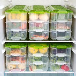 HAIXIN 海兴 冰箱塑料保鲜盒三合一加长型 3盒身1盖子