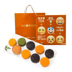 来伊份 emoji 九宫格创意月饼礼盒 530g  *2件