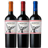 MONTES 蒙特斯 智利原瓶进口红酒 蒙特斯montes经典系列750ml 红葡萄酒6支组合整