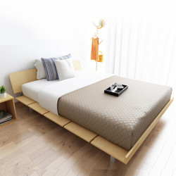 择木宜居 现代简约板式床 浅橡色 1.5m规格1.5*2.0m