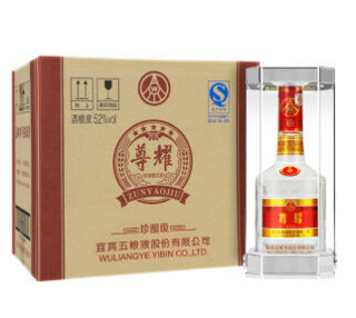 五粮液 尊耀珍酿级 52度 浓香型白酒 500ml*6瓶