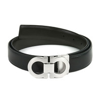 Salvatore Ferragamo 菲拉格慕 67-1041 黑色棕色双面男士小牛皮腰带