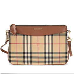 BURBERRY 博柏利 Horseferry Check Leather 女士手拿包