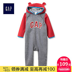 Gap男女婴儿 徽标时尚弹力柔软抓绒一件式连体衣864805 Y