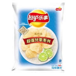 乐事（Lay’s）薯片 休闲零食 青柠味 145g（新老包装随机发货） *3件+凑单品