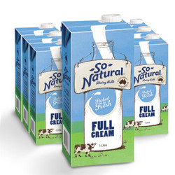 澳洲进口牛奶 澳伯顿 So Natural 全脂UHT牛奶1箱1Lx12盒