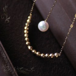 Pearlyuumi Akoya 6-7mm 金钻海水珍珠项链 K18黄金or K14白金