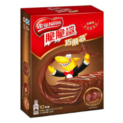 雀巢(Nestle)休闲零食 夹心饼干 脆脆鲨 巧倾芯浓情巧克力味夹心威化 10条180g