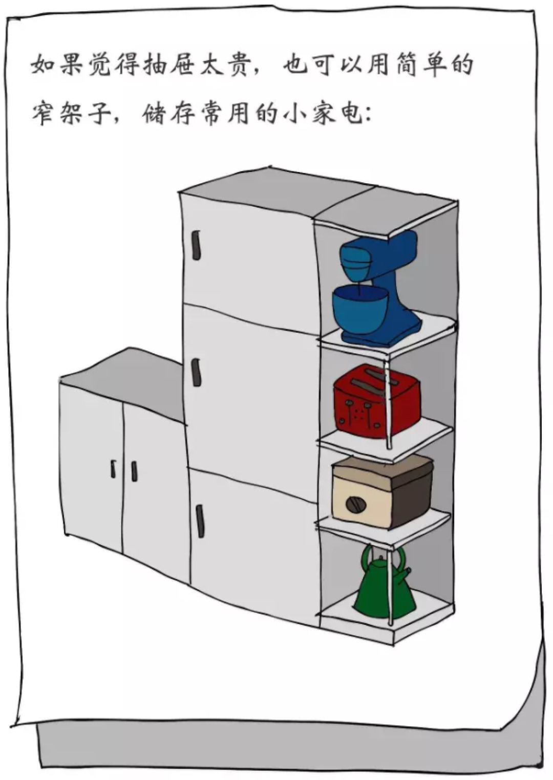 厨房越来越小,是小家电收纳没做好