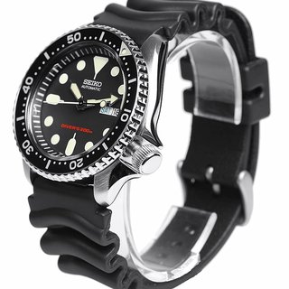 SEIKO 精工 SEIKO 5系列 SKX007KC 42mm 男士自动机械手表 黑盘 黑色橡胶带 圆形