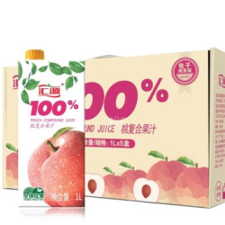 Huiyuan 汇源 青春版 100%桃复合果汁 1L*5盒/箱 *3件