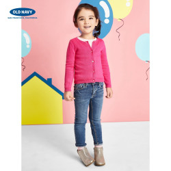 Old Navy 女幼童 纯棉靓色基础款针织开衫外套 