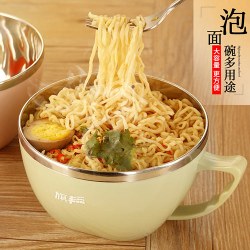 旗丰 304不锈钢泡面碗 不带餐具 900ml