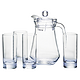  Luminarc 乐美雅  L6993 1L冷水壶+4件无铅玻璃直身杯 送杯刷　