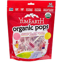 YUMEARTH 有机棒棒糖混合口味 50支 12.3盎司（349 克）
