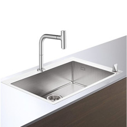 Hansgrohe 汉斯格雅 22110006 梦迪诗Select200按键式抽拉龙头+手工单槽套装