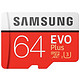 三星（SAMSUNG）存储卡64GB 读速100MB/s UHS-3 Class10 高速TF卡（Micro SD卡）红色plus升级版+