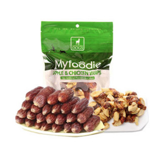 Myfoodie 麦富迪 犬用零食组合 苹果缠鸡肉 340g+风干肠 500g