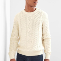 Gap 盖璞 866384 男士直筒圆领粗棒麻花毛衣