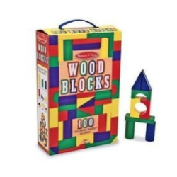 Melissa & Doug 美丽莎和豆豆 100块木质积木套装 