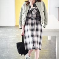UNIQLO 优衣库 403544 女士法兰绒格子连衣裙