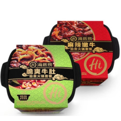 海底捞 脆爽牛肚麻+辣嫩牛组合 懒人自热火锅 共2盒  735g