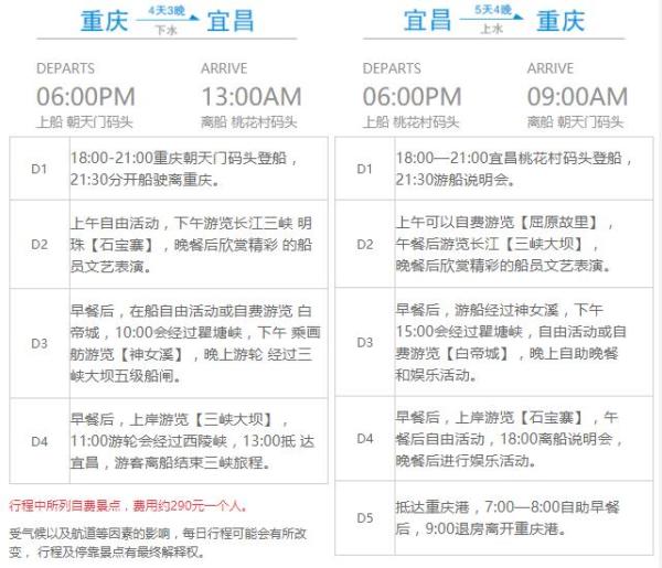 世纪钻石邮轮 宜昌⇄重庆 4/5天三峡邮轮游