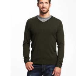 OLD NAVY 775361-1W 男士纯色V领长袖打底衫