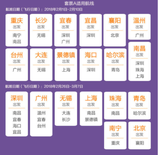 深圳航空 感恩春节套票