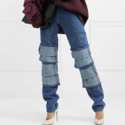 Y/PROJECT 分层式高腰直筒牛仔裤