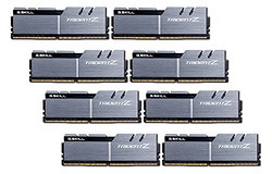 g.skill F4–3200°C16q2–64gtzsk 64GB ( 8GB X 8) Trident Z 系列 DDR 43200MHz PC 4–25600cl16Quad 通道内存套件–银色 / 黑色