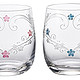 送礼佳选！NARUMI 鸣海 glass works系列 gw4147–42182A 印花水晶玻璃杯 一对 亚马逊海外购