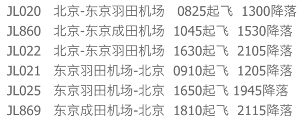 日本航空 广州/北京/上海-东京 2-15天往返含税机票