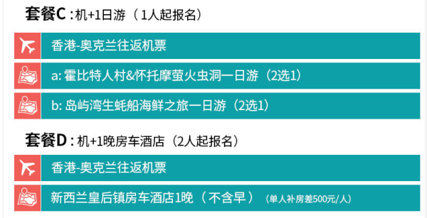 全国多地-新西兰奥克兰11天往返含税机票