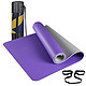 Kansoon 凯速 NBR 加宽加厚 双色瑜伽垫 环保无味 防滑防撕裂 高密度高品质家用健身瑜伽垫 EA035 紫灰色