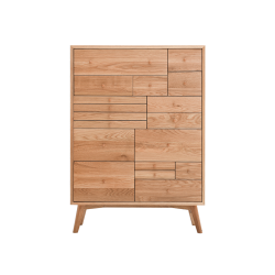 网易严选 黑凤梨 原素系列 实木多抽柜 86*40*120cm