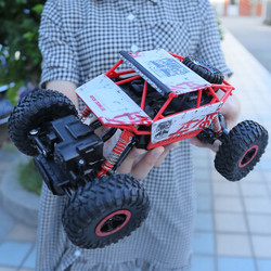 儿童遥控车 越野高速攀爬车玩具车模遥控汽车大脚四驱2.4G 官方标配-中国红+凑单品