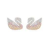 双11预告：SWAROVSKI 施华洛世奇 5215037 渐变色Swan 天鹅耳钉