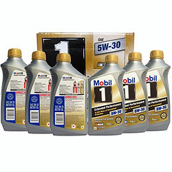 Mobil 美孚 金装1号增强版EP长效全合成润滑油(5W-30) 美国原装进口(946ml*6支装) (部分地区已开通线下安装及保养服务！仅限亚马逊自营商品)