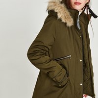ZARA TRF系列 03427275507 女款连帽棉服外套