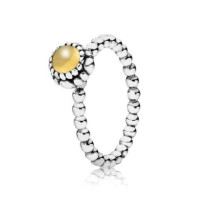 双11预告:PANDORA 潘多拉 190854CIG 生辰石戒指 十一月 925银+黄晶戒指