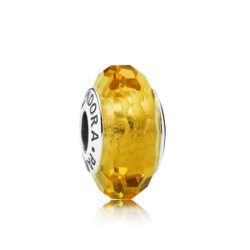 PANDORA 潘多拉 791629 金色切割面 925银琉璃串饰
