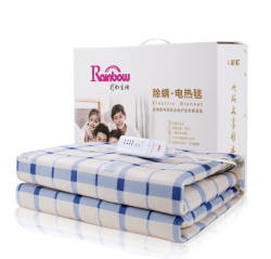 彩虹电热毯双人电褥子安全除螨电毯子定时关断电热毯 (花色随机)长1.8米 宽1.5米 JD112+凑单品
