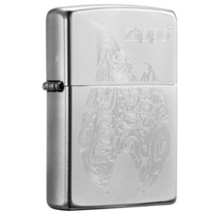 Zippo 之宝 防风打火机 火焰 缎砂镀铬 激光雕刻+凑单品