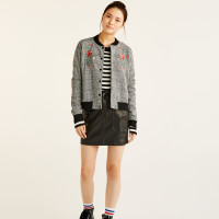 PULL&BEAR 09715222 女士刺绣飞行员外套