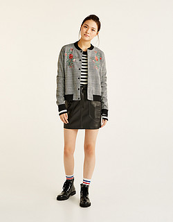 PULL&BEAR 09715222 女士刺绣飞行员外套 