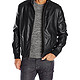 Tommy Hilfiger Men's Smooth Lamb Faux Leather Unfilled Bomber Jacket汤米·希尔费格男士光滑的羊羔皮人造皮夹克