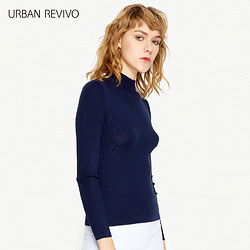 URBAN REVIVO 女士修身小高领长袖打底针织衫