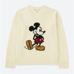 优衣库 UNIQLO 优衣库 402200 MICKEY STANDS 女士圆领针织衫 